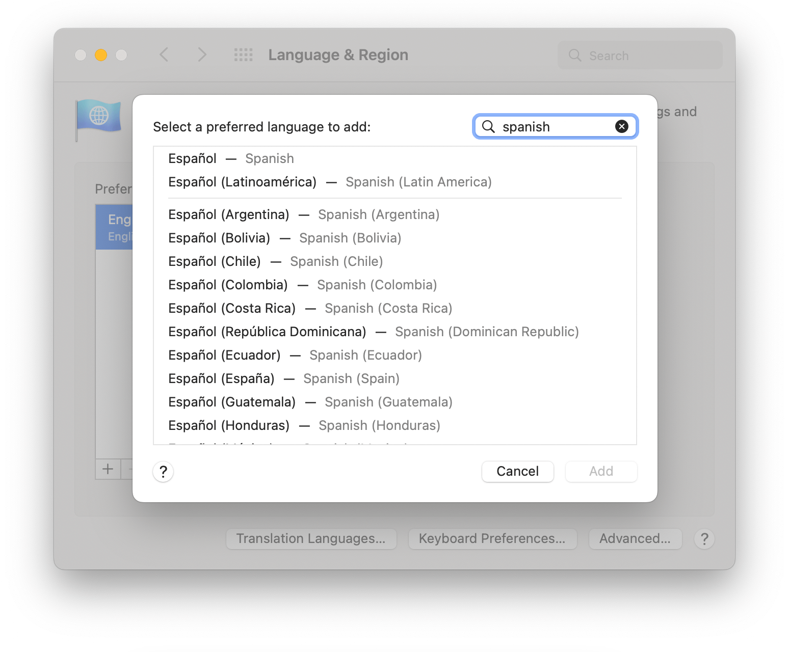 New language selector from macOS Monterey without flag